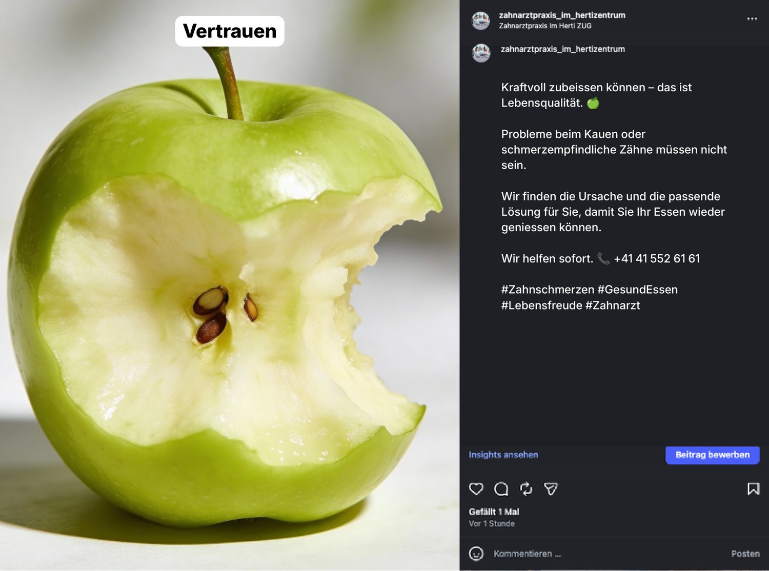 Post-Vorschlag 9 — „Kraftvoll zubeissen können“ — Lebensqualität.
